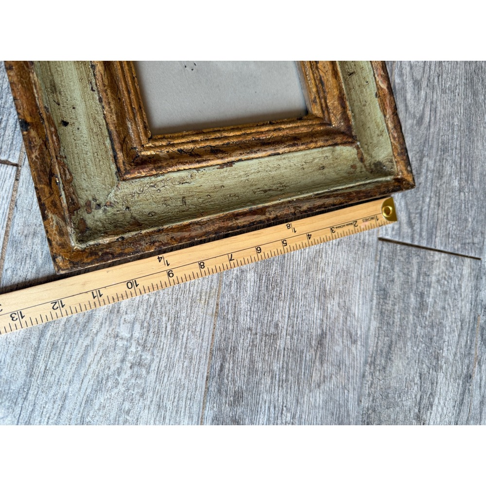 Picture Frame 4 x 6 Sage Green Gold Distressed Antique Style Frame Photo Holder - Picture 4 of 9